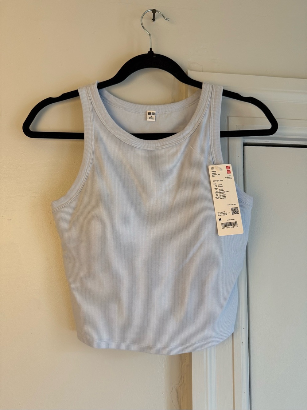 Uniqlo Women's Ribbed Tank Top in Pale Blue